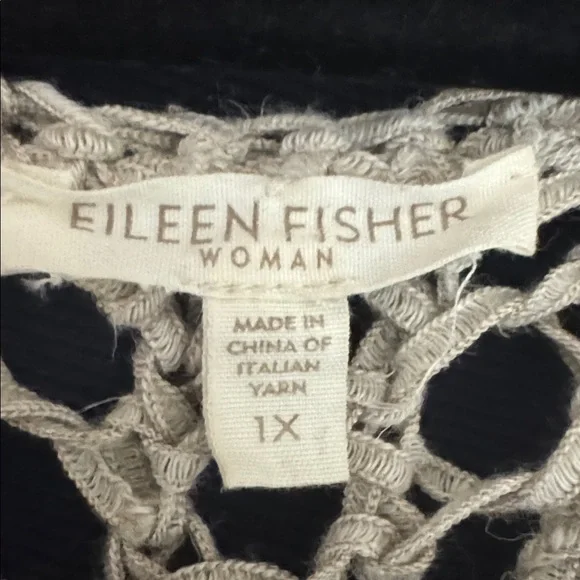 Eileen Fisher Taupe Knit Tank Top. Hand knit with Italian yarn - Picture 3 of 4